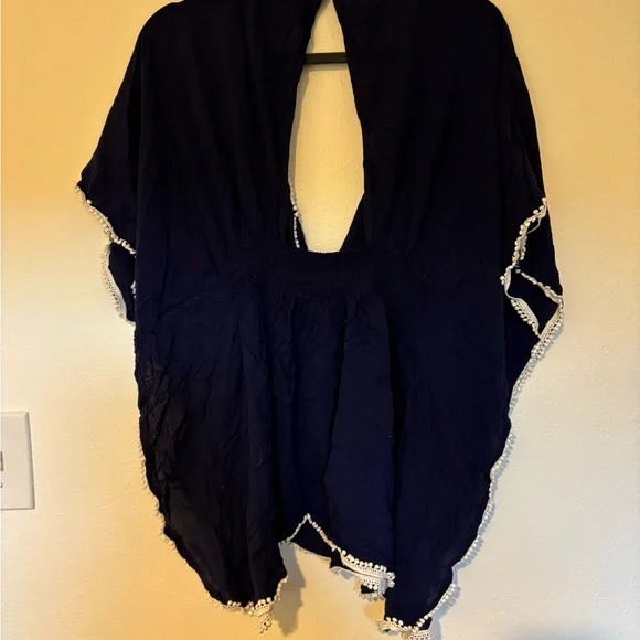 Deep Blue Swim Cover-Up with White Accents - Picture 4 of 4